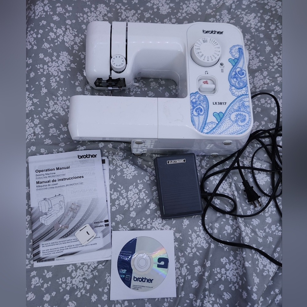 Brother Blue and White Sewing Machine LX3817